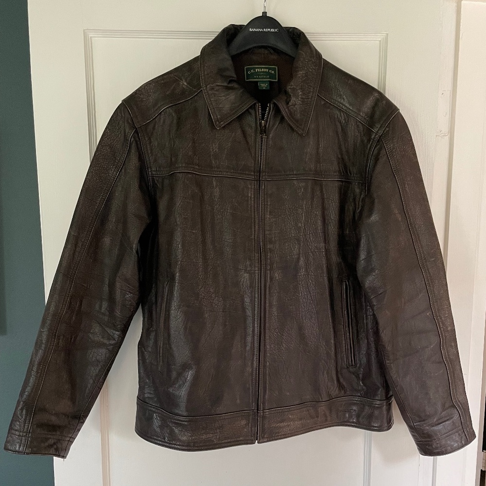 Filson leather jacket, medium